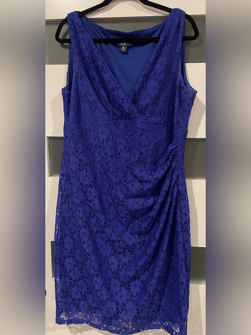 American Living Royal Blue Lace V-Neck Sleeveless Dress